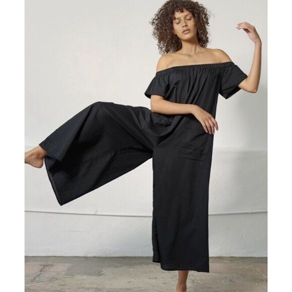 Mara Hoffman Swim Black Blanche Wide Leg Jumpsuit Size XS